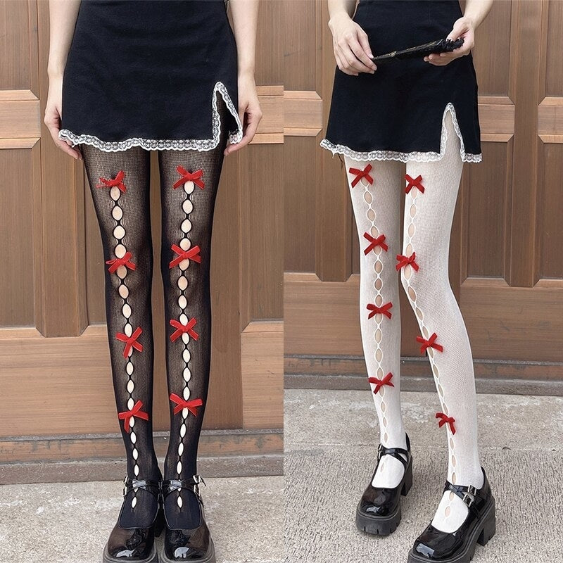 Ribbon Fishnets - fishnet, fishnet socks, stockings, fishnets, nylon
