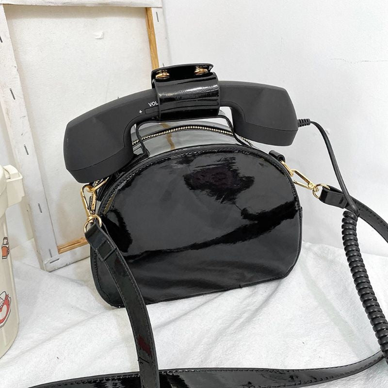 Rotary phone handbag - bags - handbag - handbags - phone - pu material