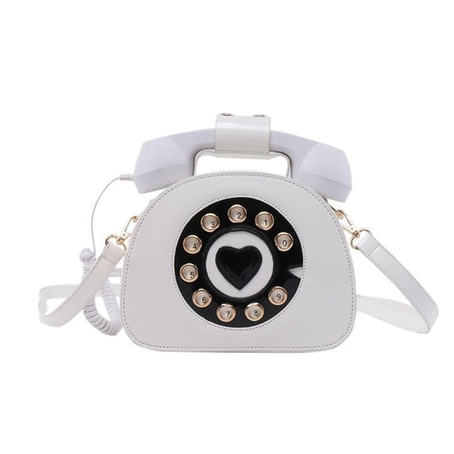 Rotary phone handbag - bags - handbag - handbags - phone - pu material