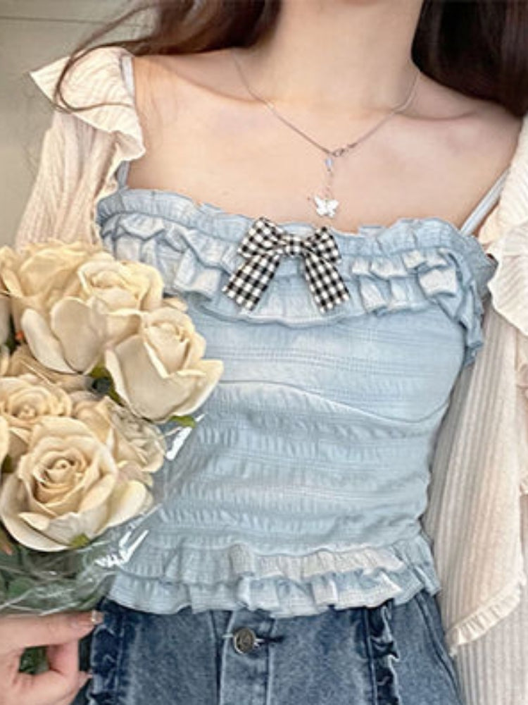 Ruffled Fairy Doll Tank - angelcore, baby girl, babygirl, belly shirt, shirts