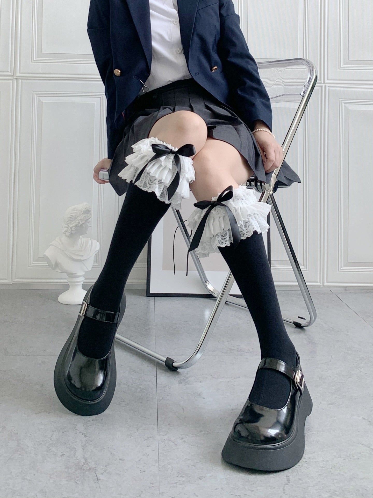 Ruffled Knee Socks - socks, stockings Kawaii Babe