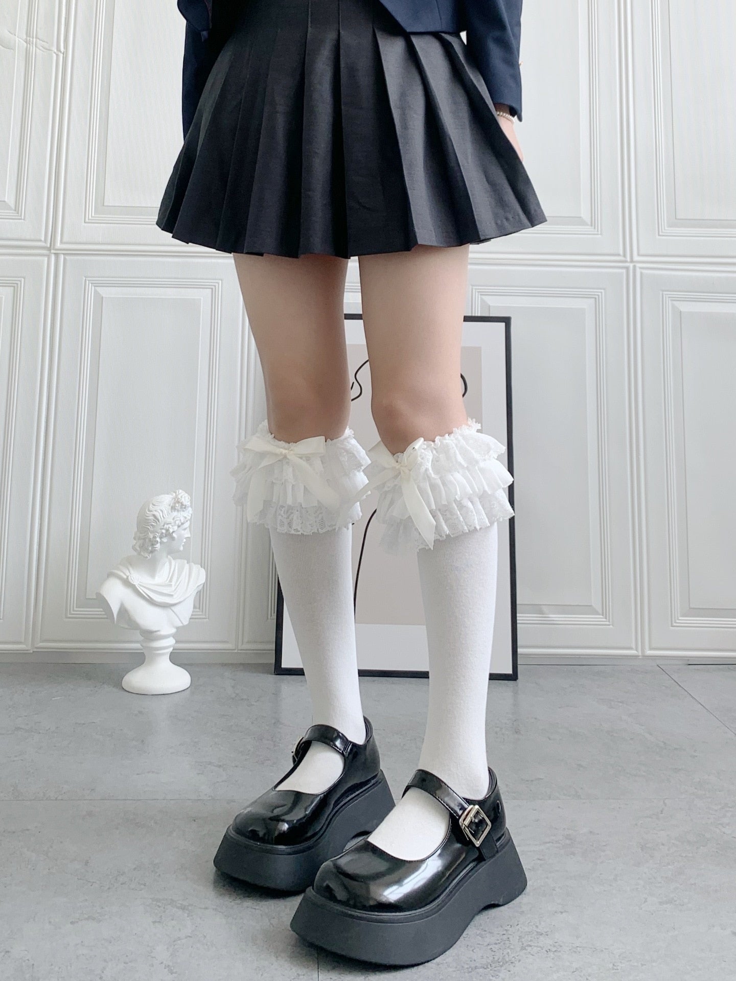 Ruffled Knee Socks - socks, stockings Kawaii Babe