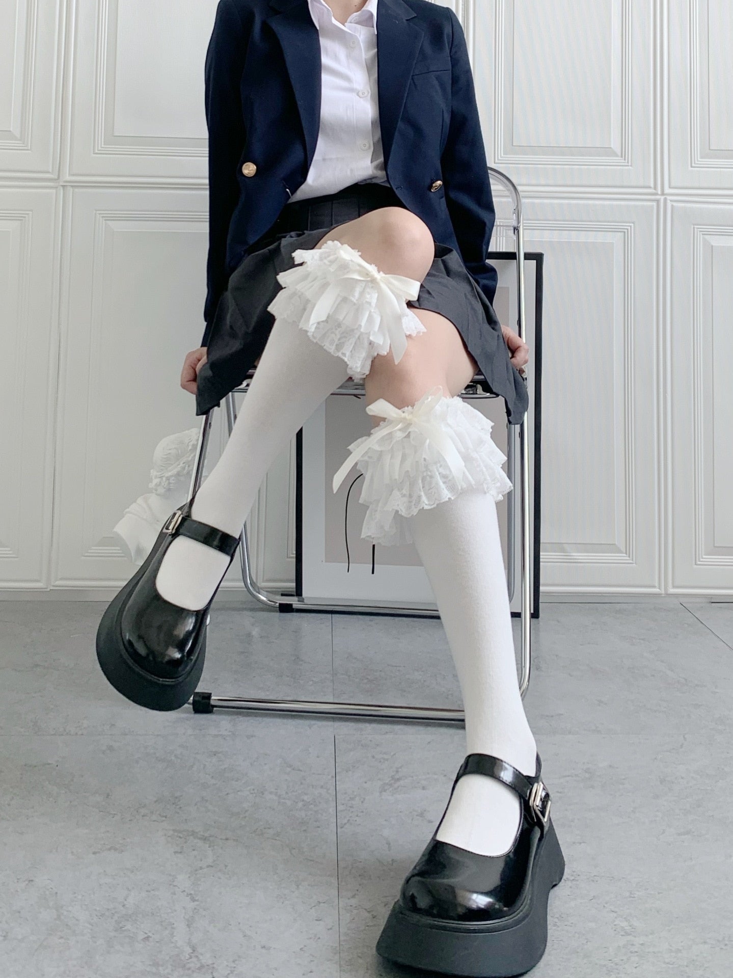 Ruffled Knee Socks - socks, stockings Kawaii Babe