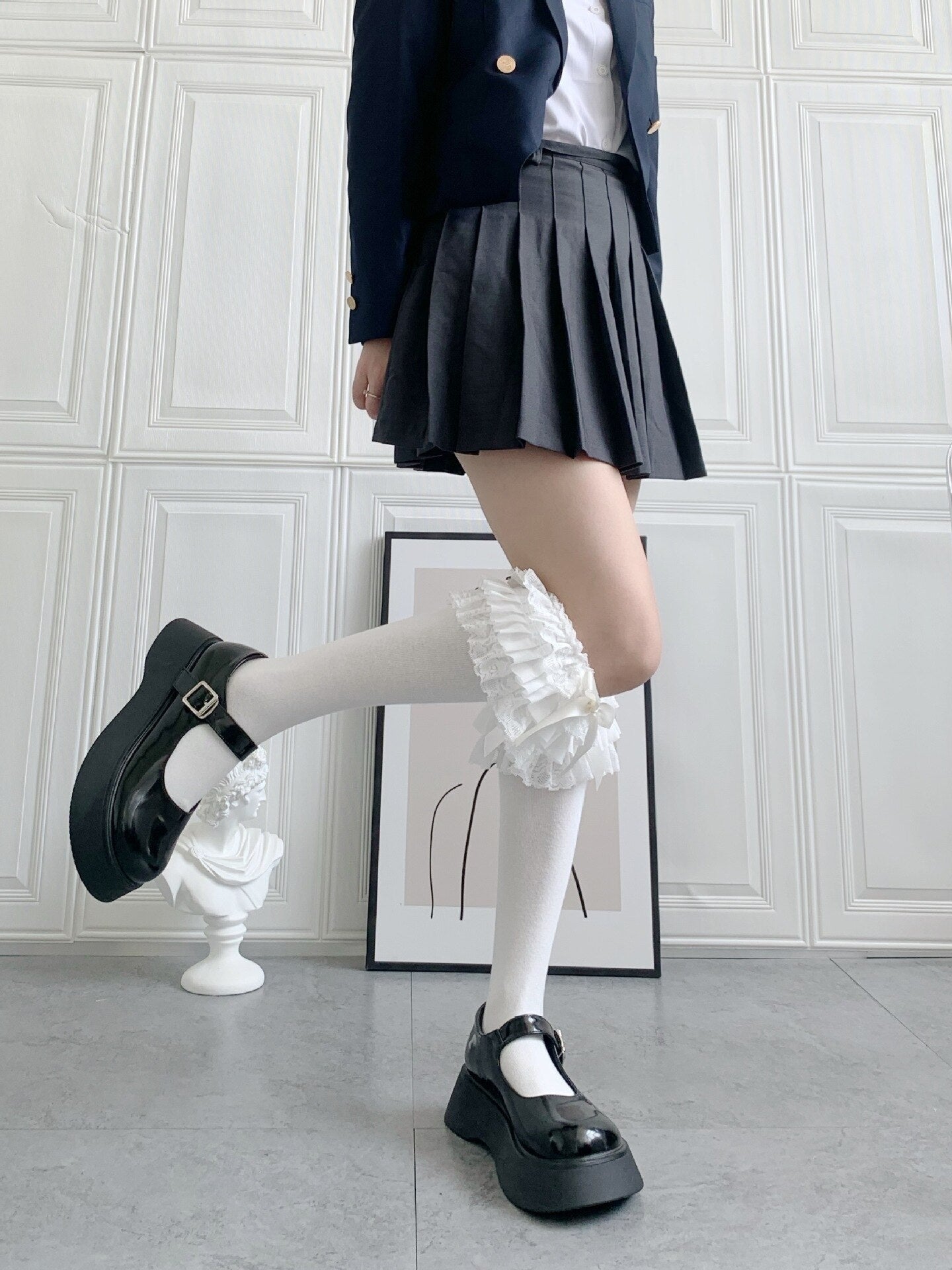 Ruffled Knee Socks - socks, stockings Kawaii Babe