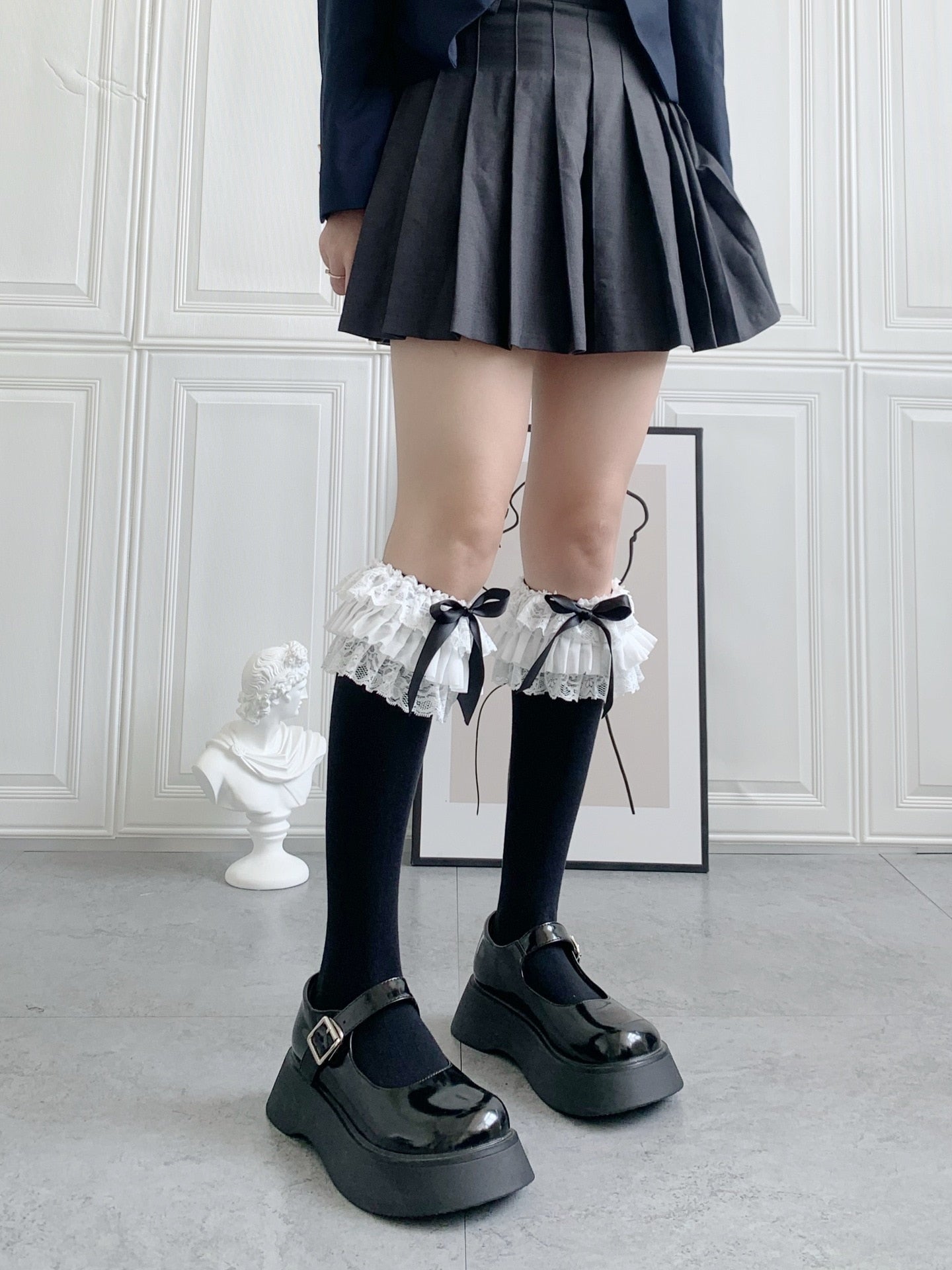 Ruffled Knee Socks - socks, stockings Kawaii Babe