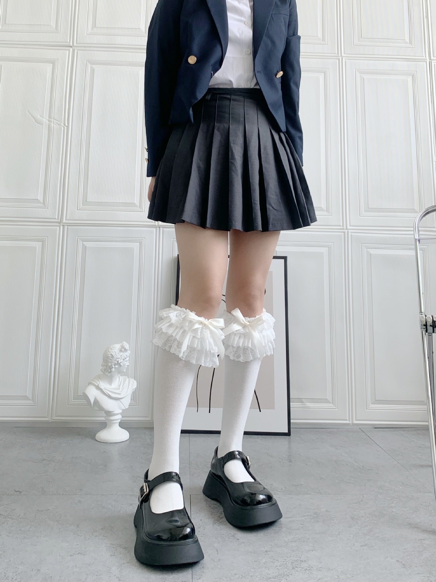 Ruffled Knee Socks - socks, stockings Kawaii Babe