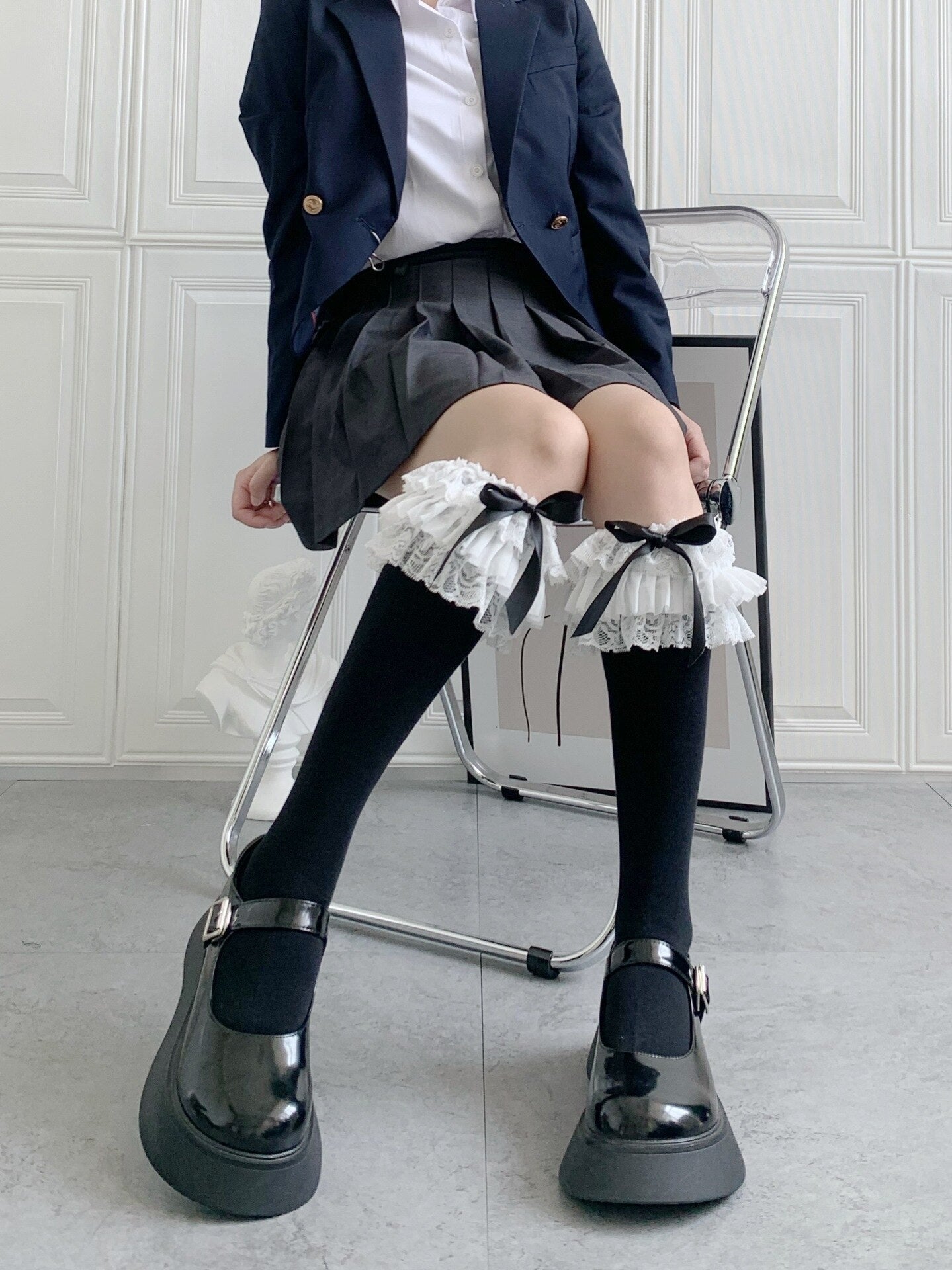 Ruffled Knee Socks - socks, stockings Kawaii Babe