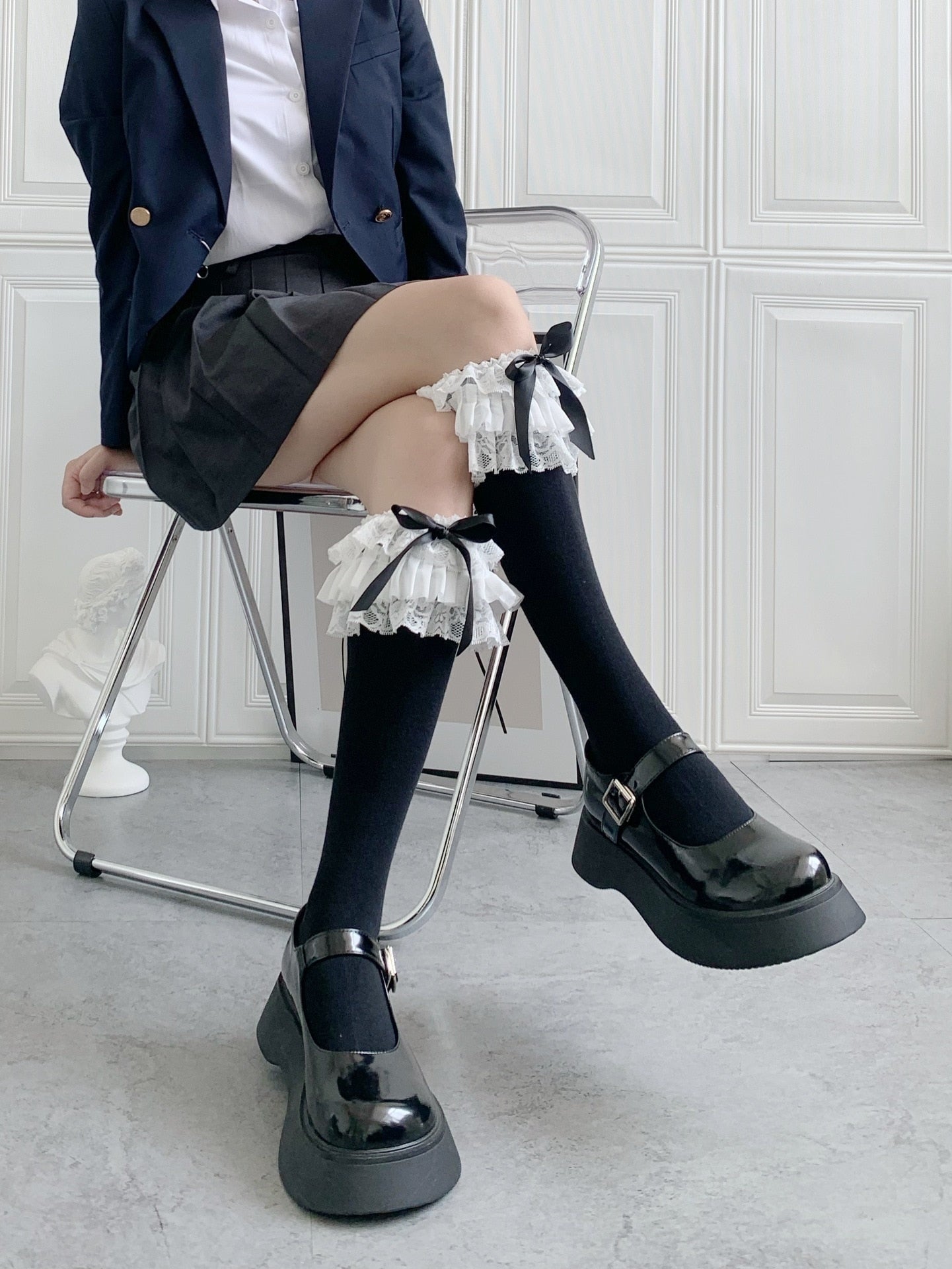 Ruffled Knee Socks - socks, stockings Kawaii Babe