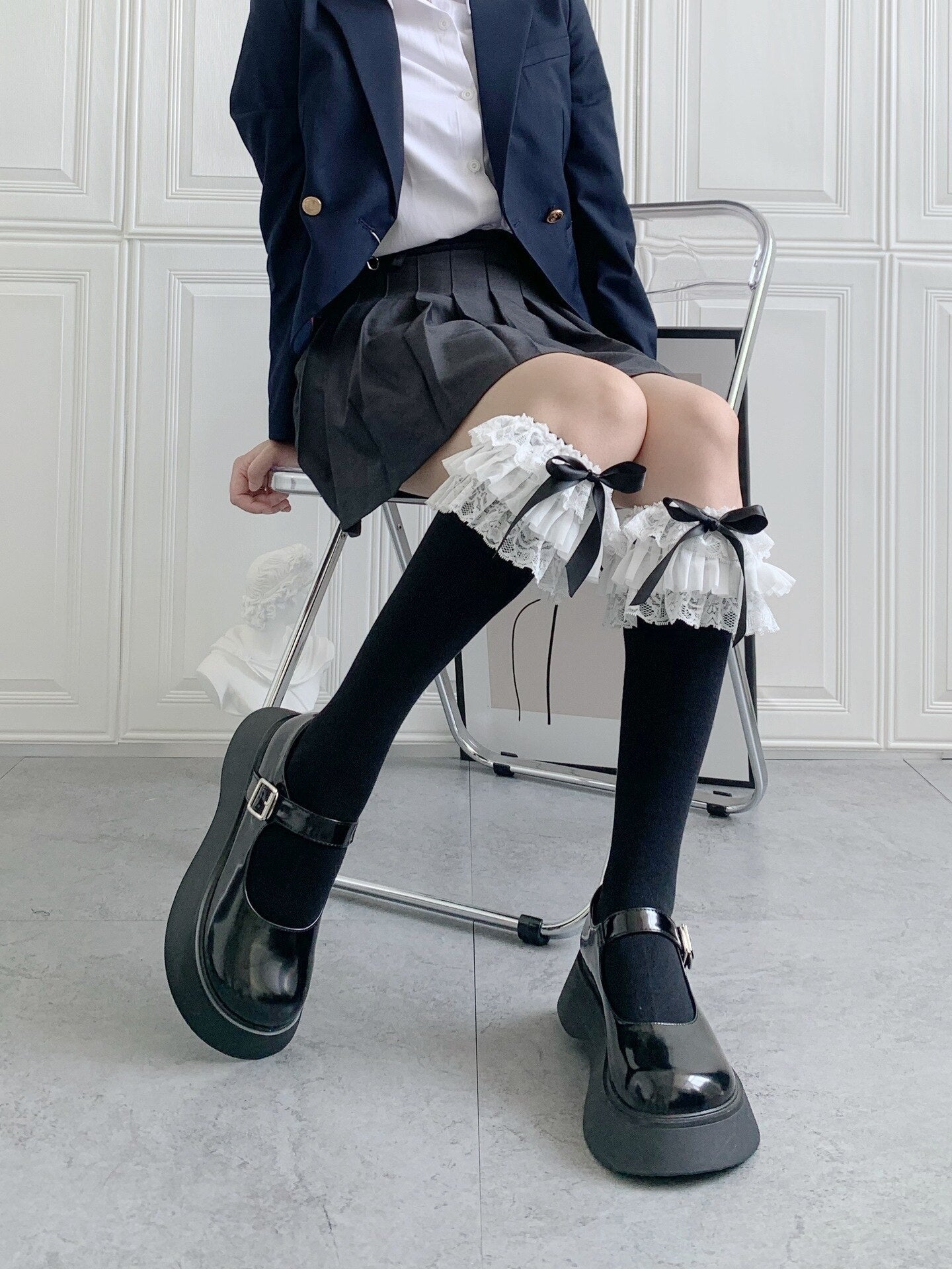 Ruffled Knee Socks - socks, stockings Kawaii Babe