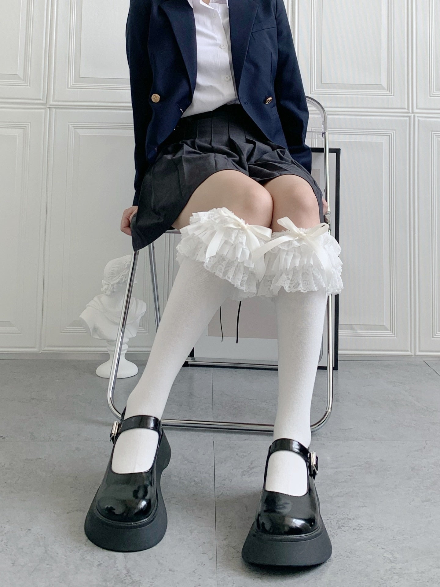 Ruffled Knee Socks - socks, stockings Kawaii Babe