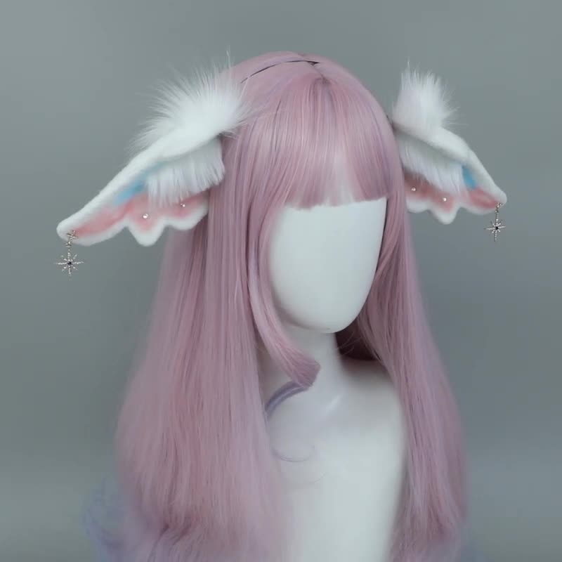 Sad Angel Lolita Ears - Red/Blue - angel ears, angelcore, angelic, angels, ears