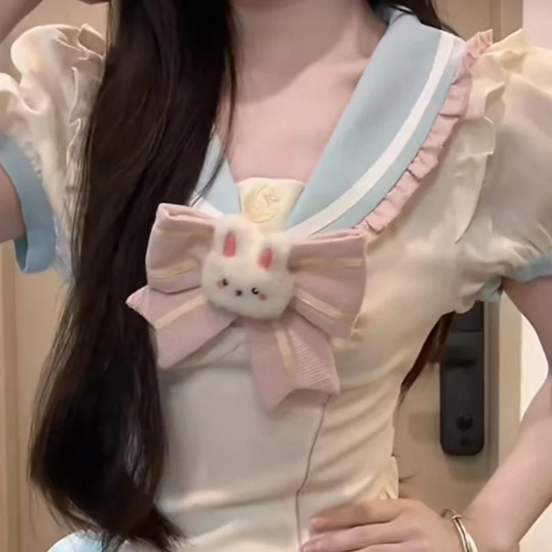 Sailor scout bunny outfit - bunny - cute skirt - kawaii outfit - pleated