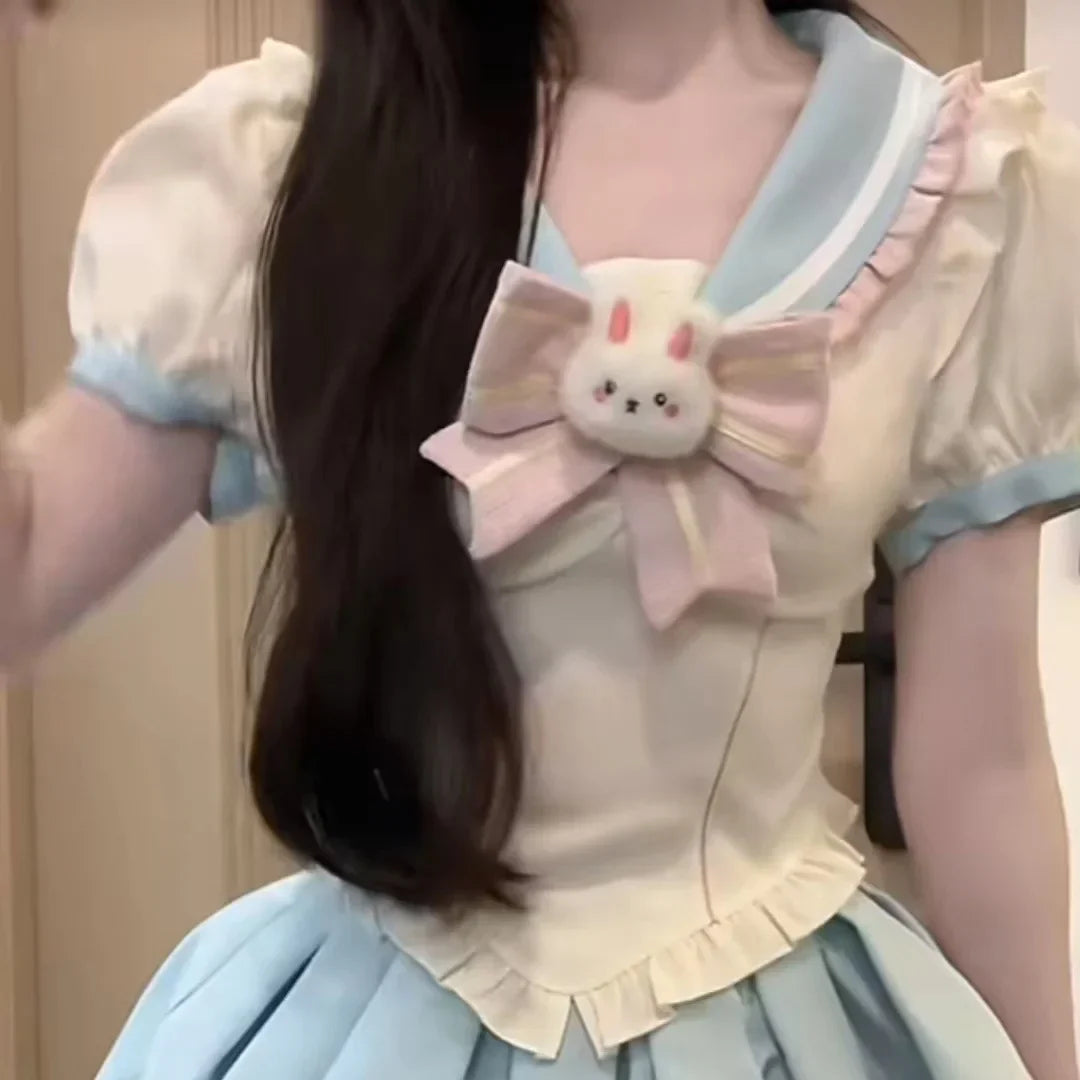Sailor scout bunny outfit - bunny - cute skirt - kawaii outfit - pleated