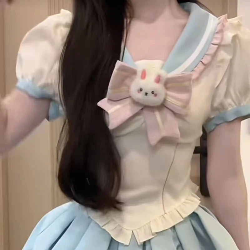 Sailor scout bunny outfit - bunny - cute skirt - kawaii outfit - pleated