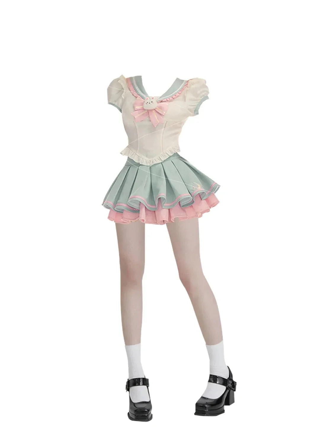 Sailor scout bunny outfit - bunny - cute skirt - kawaii outfit - pleated