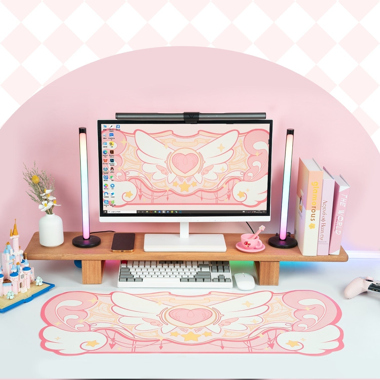 Sakura heart gaming mousepad - anime girl - card captor - sakura - egirl -