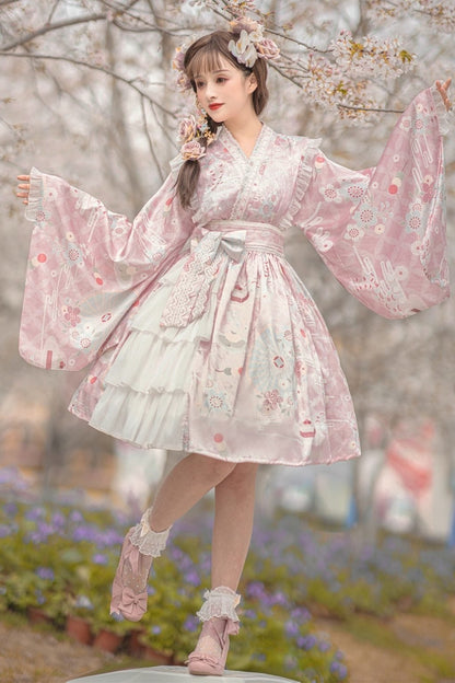 Sakura Kimono Lolita Dress - cherry blossom, china, chinese, dress, dresses