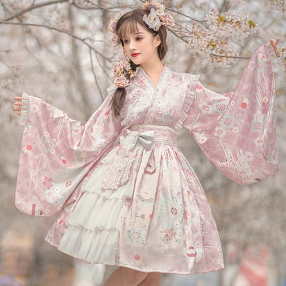 Sakura Kimono Lolita Dress - cherry blossom, china, chinese, dress, dresses