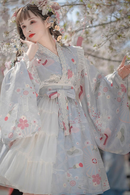 Sakura Kimono Lolita Dress - cherry blossom, china, chinese, dress, dresses