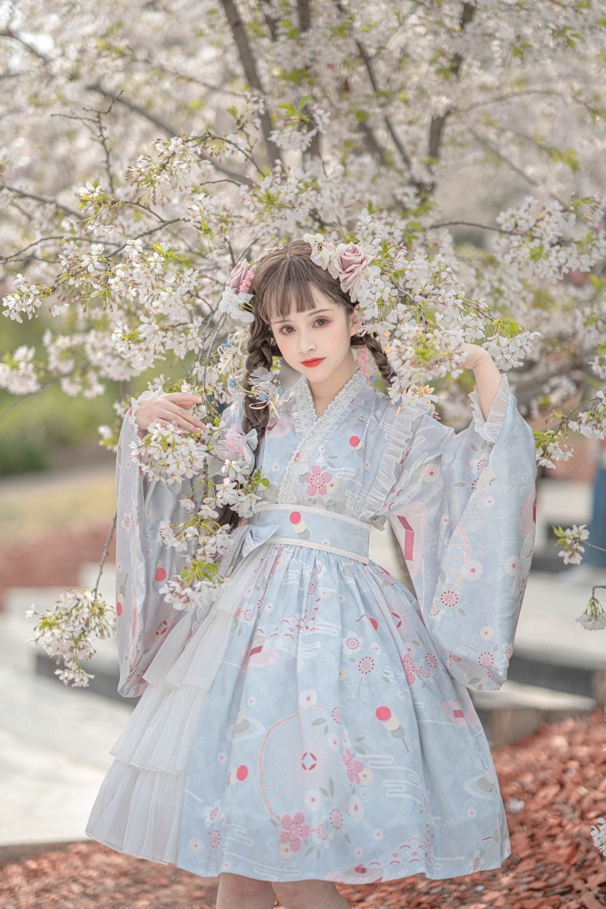 Sakura Kimono Lolita Dress - cherry blossom, china, chinese, dress, dresses