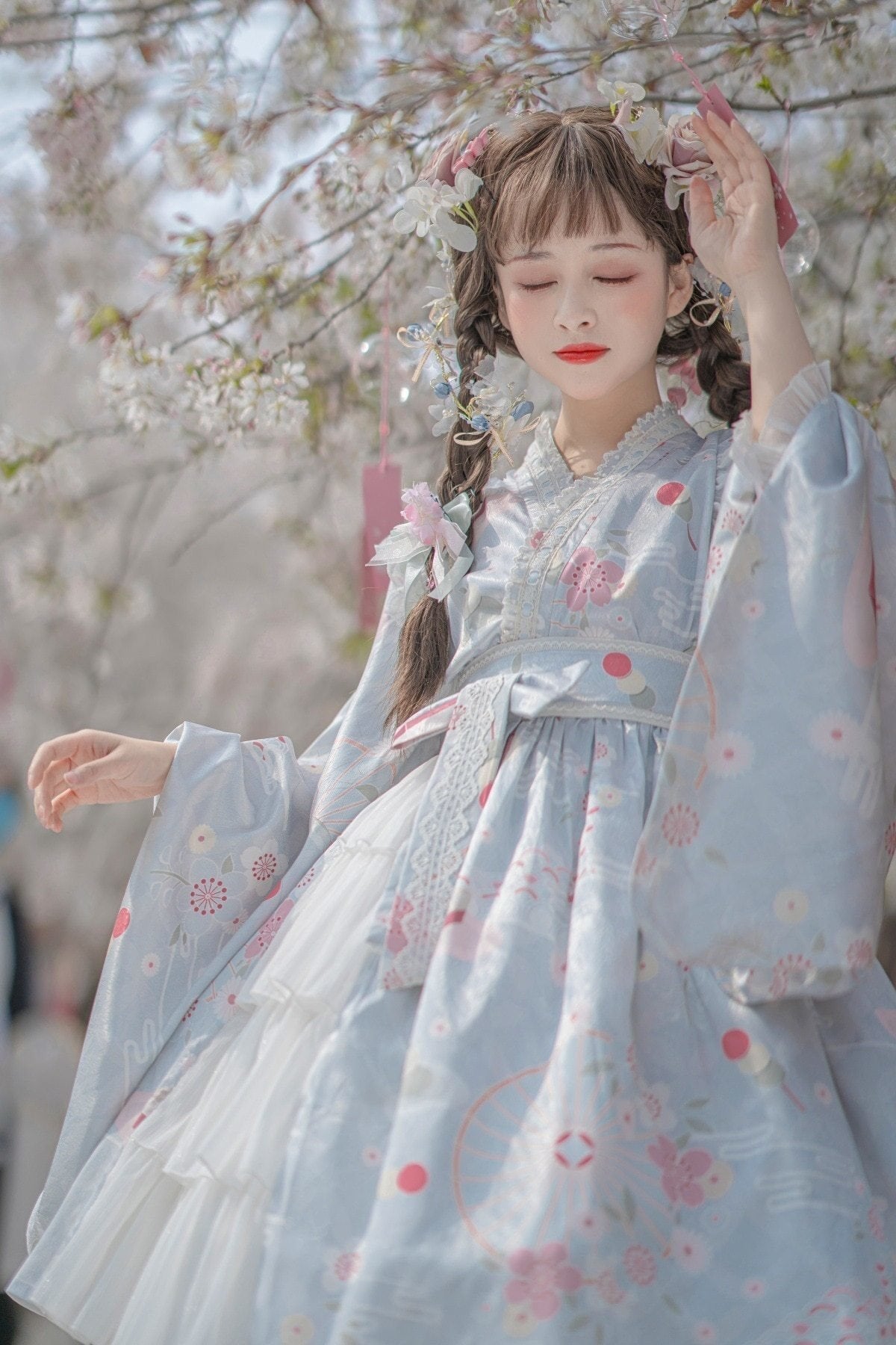 Sakura Kimono Lolita Dress - cherry blossom, china, chinese, dress, dresses