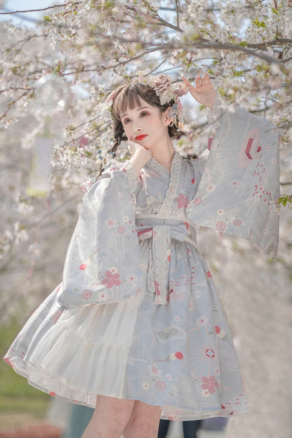 Sakura Kimono Lolita Dress - cherry blossom, china, chinese, dress, dresses