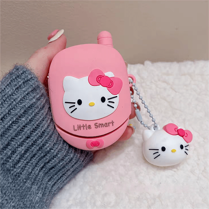 Pink Kitty AirPods Earphone Case With Key Chain