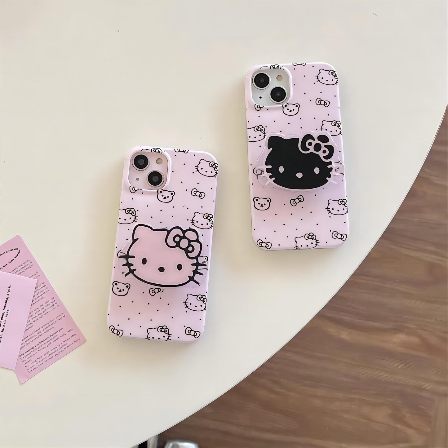 Cute Pink Kitty iPhone Case With Stand GEM009