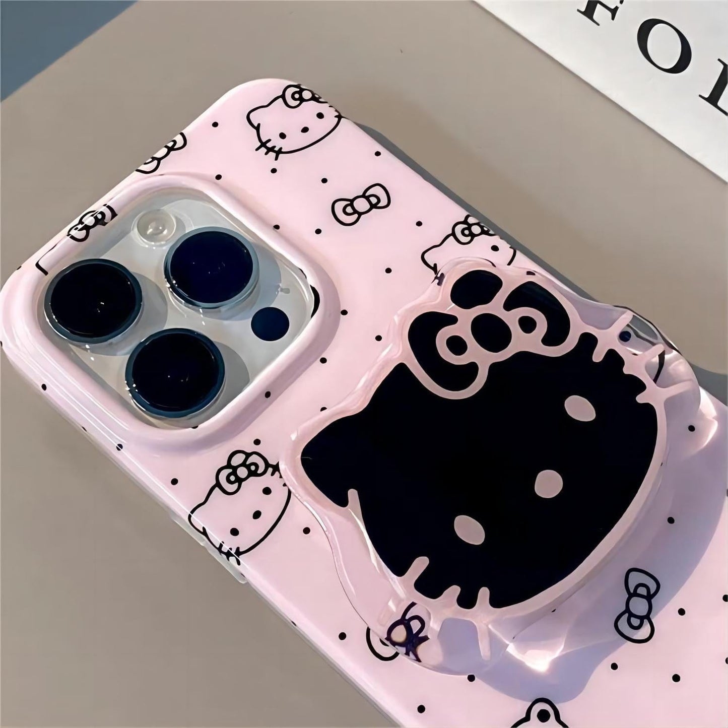 Cute Pink Kitty iPhone Case With Stand GEM009