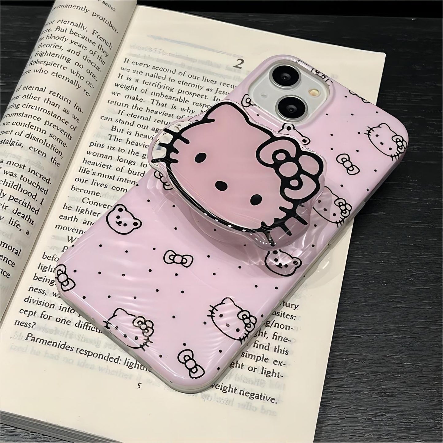 Cute Pink Kitty iPhone Case With Stand GEM009