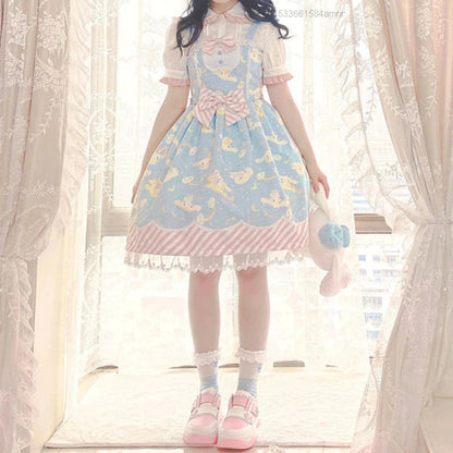 Sanrio Lolita Dress - babydoll, black dress, cinnamoroll, dresses, jsk