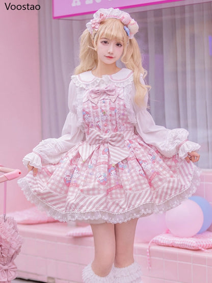 Sanrio Lolita Dress - babydoll, black dress, cinnamoroll, dresses, jsk