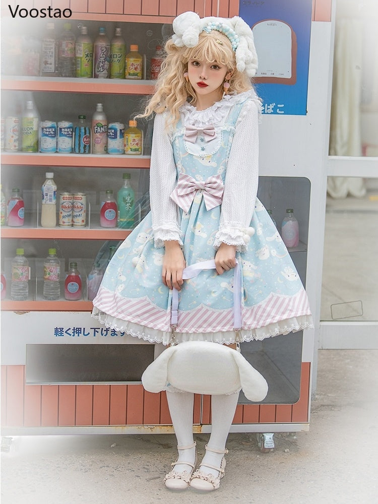 Sanrio Lolita Dress - babydoll, black dress, cinnamoroll, dresses, jsk