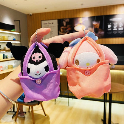 Porte-clés en peluche mini sac à main Kawaii