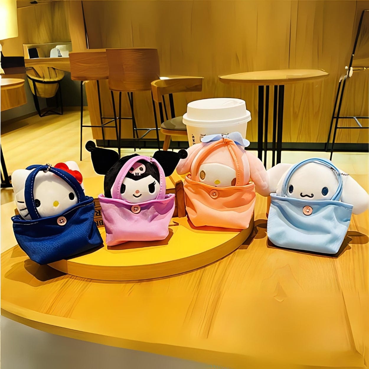 Porte-clés en peluche mini sac à main Kawaii