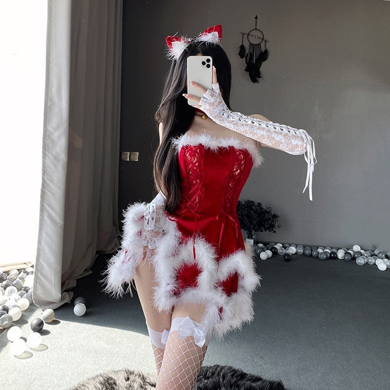 Santa’s lil helper cosplay - christmas dress - dresses - cosplay - cosplaying