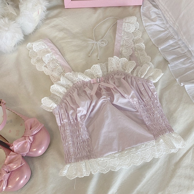 Satin Angeldoll Bustier Crop Top - angelcore, crop top, crop tops, cropped shirt, cropped top Kawaii Babe