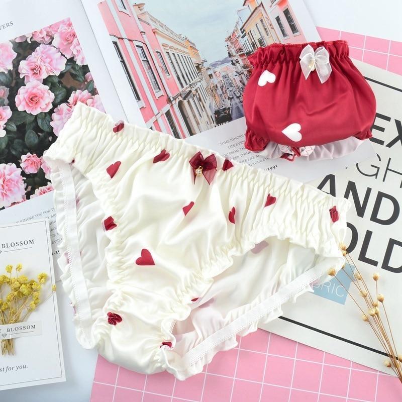 Satin Heart Panties - underwear