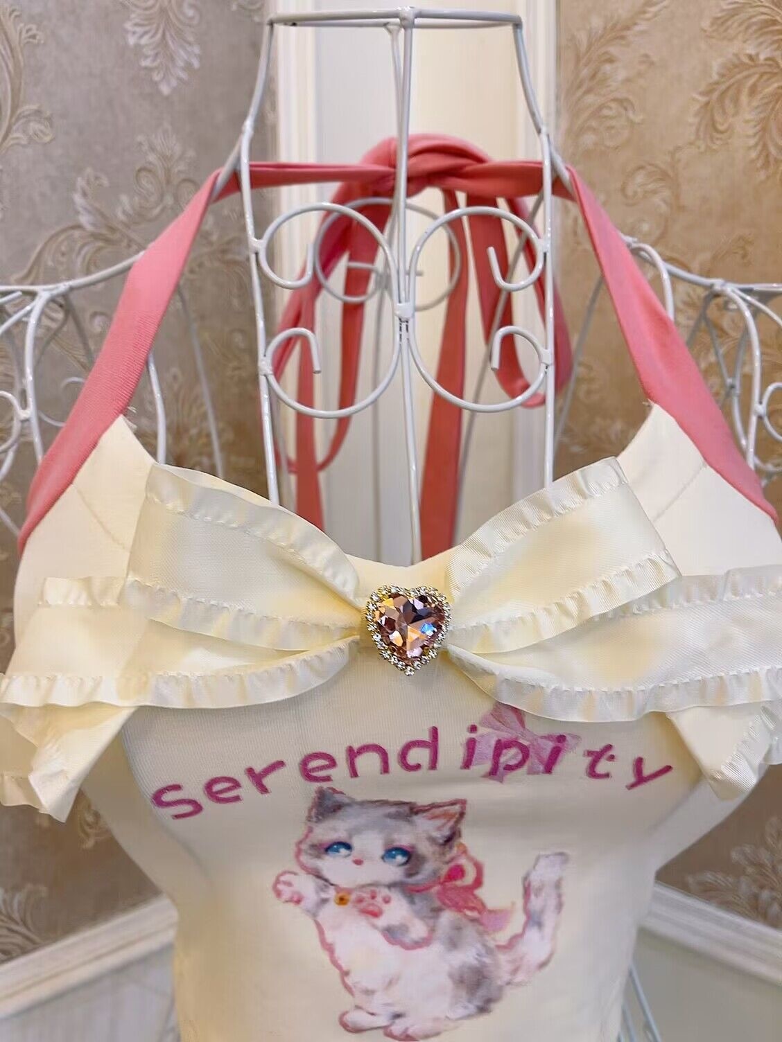 Serendipity Kitten Tank - 70s, cats, cropped top, kitsch, kitten Kawaii Babe