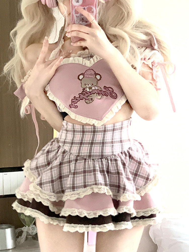 Serendipity teddy outfit - angelcore - angelic - coquette - crop top - dollette
