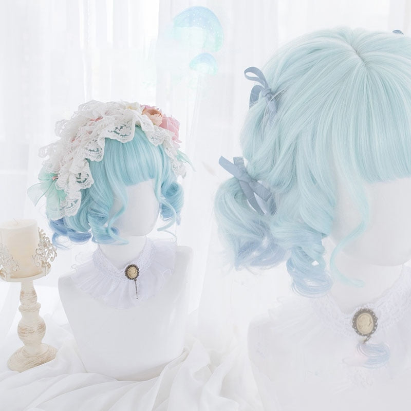 Shades Of Blue Bob Wig - kanekalon, lolita bag, wig, wigs Kawaii Babe