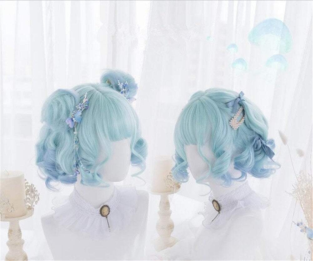 Shades Of Blue Bob Wig - kanekalon, lolita bag, wig, wigs Kawaii Babe