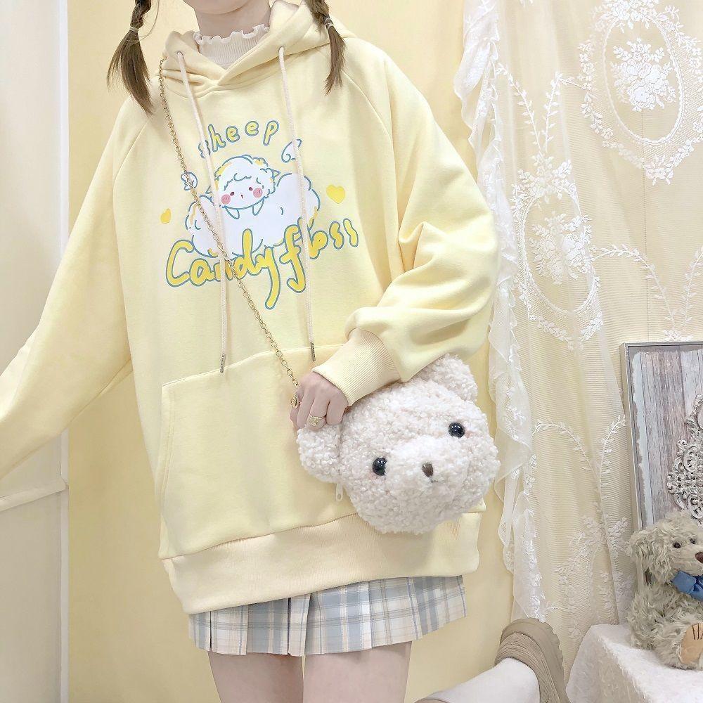Sheep Candyfloss Hoodie - fairy kei, hooded, hoodie, hoodies, kawaii