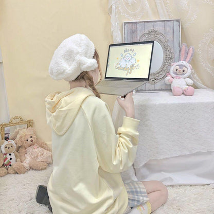 Sheep Candyfloss Hoodie - fairy kei, hooded, hoodie, hoodies, kawaii