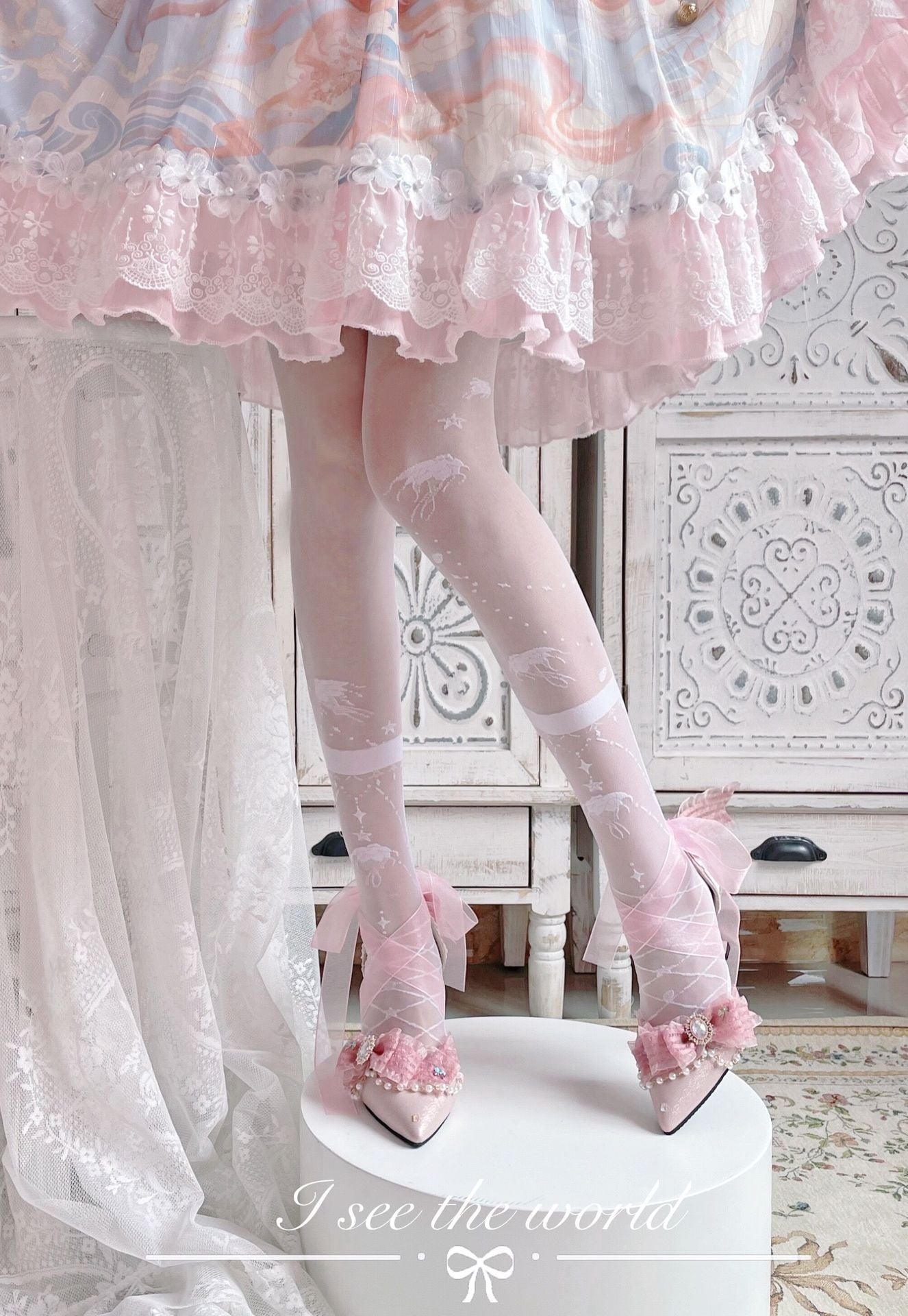 Sheer Lolita Nylon Thigh Highs - nylon, nylons, socks, stockings, tights Kawaii Babe