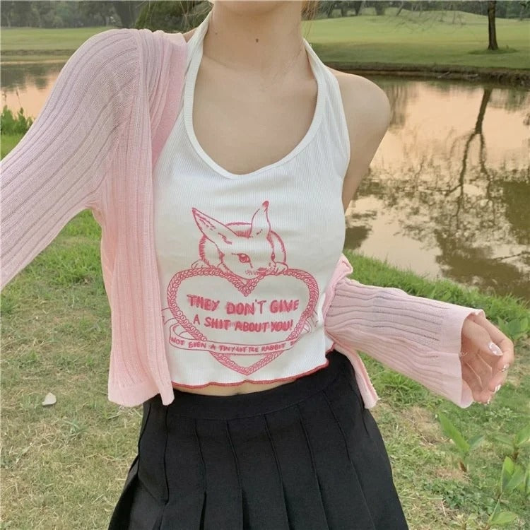 They Don’t Give A Shit Halter Top - angel, angelcore, angelic, angels, baby lamb