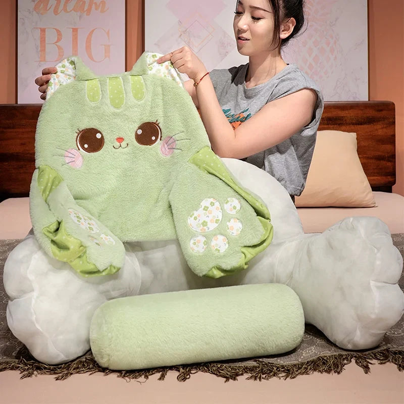 Kawaii snuggle paw kitten cat plush seat cushion pillow