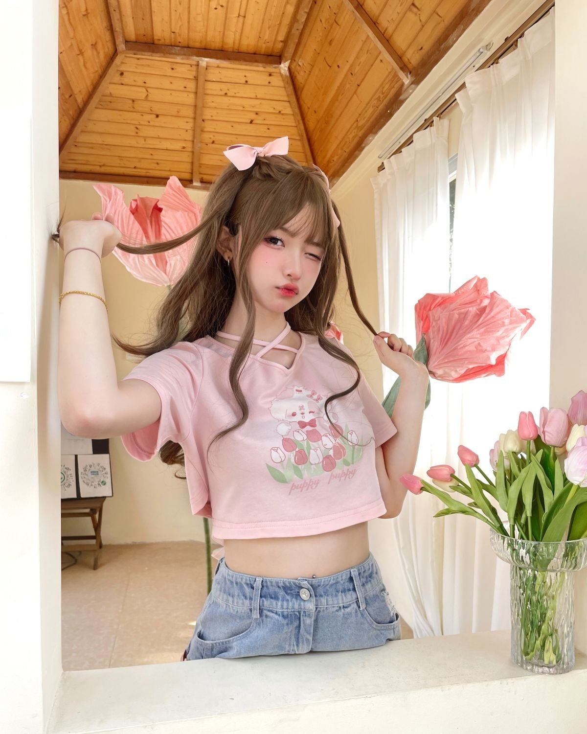 Spring Bunny Crop Top - crop top, crop tops, easter, shirts Kawaii Babe