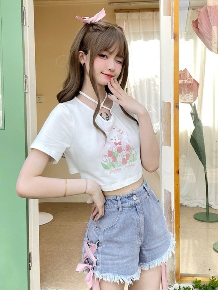 Spring Bunny Crop Top - crop top, crop tops, easter, shirts Kawaii Babe
