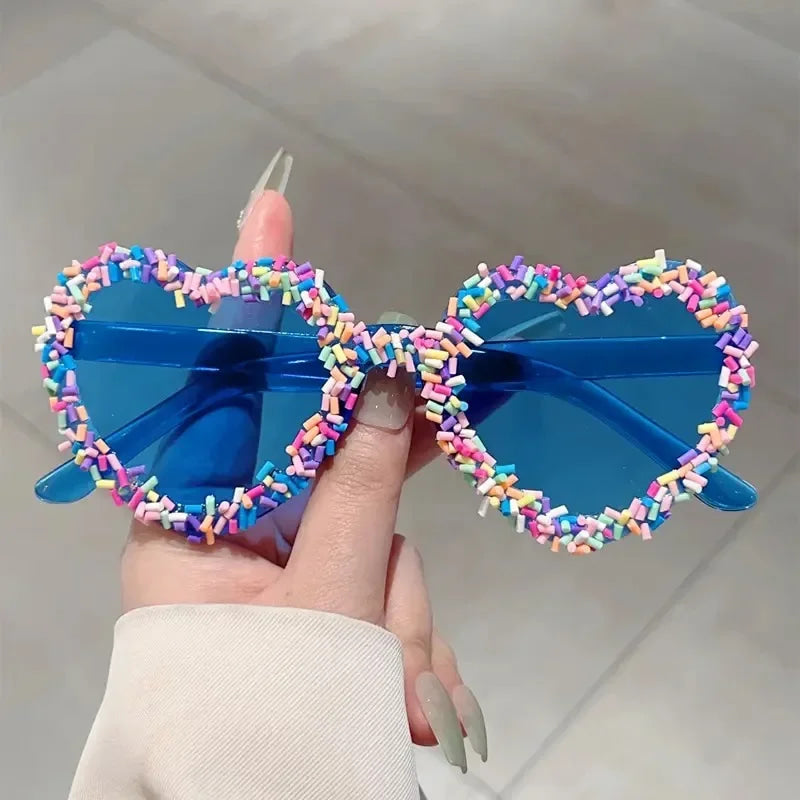 Kawaii sprinkle candy heart pink sunglasses shades